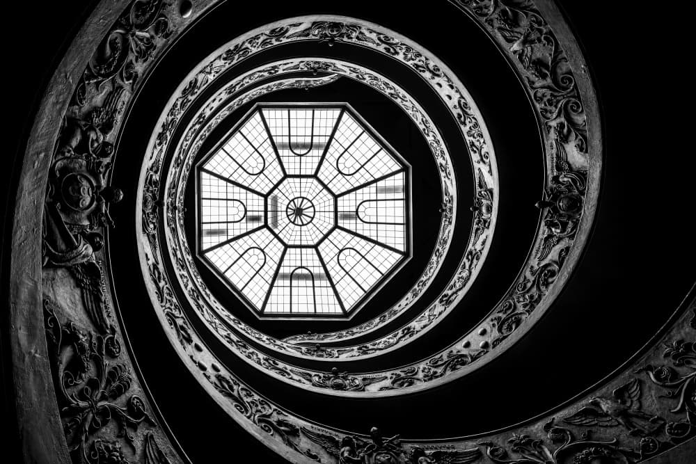 Ornate Spiral Staircase by Atsushi Inamura — canvas wall art