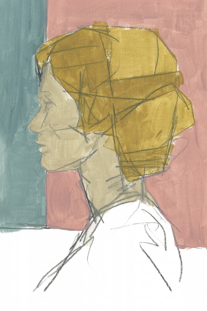 Modern Woman Profile by cartissi — canvas wall art