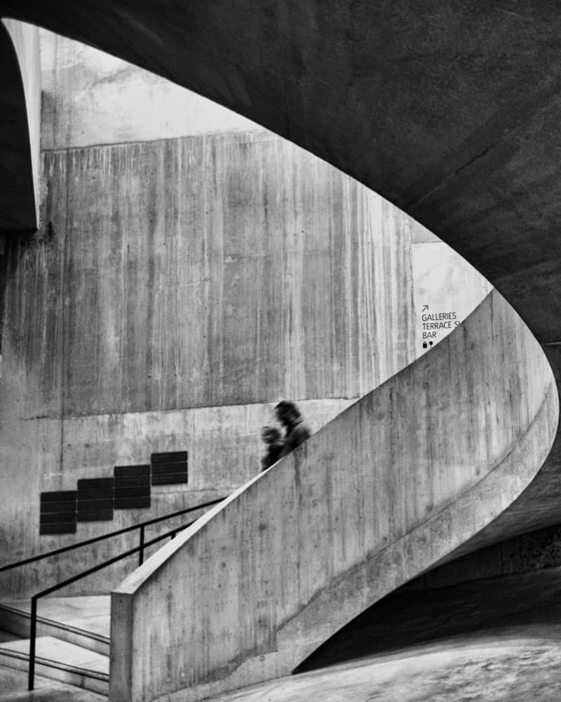 People on Spiral Stairs by Debarshi Mukherjee — canvas wall art