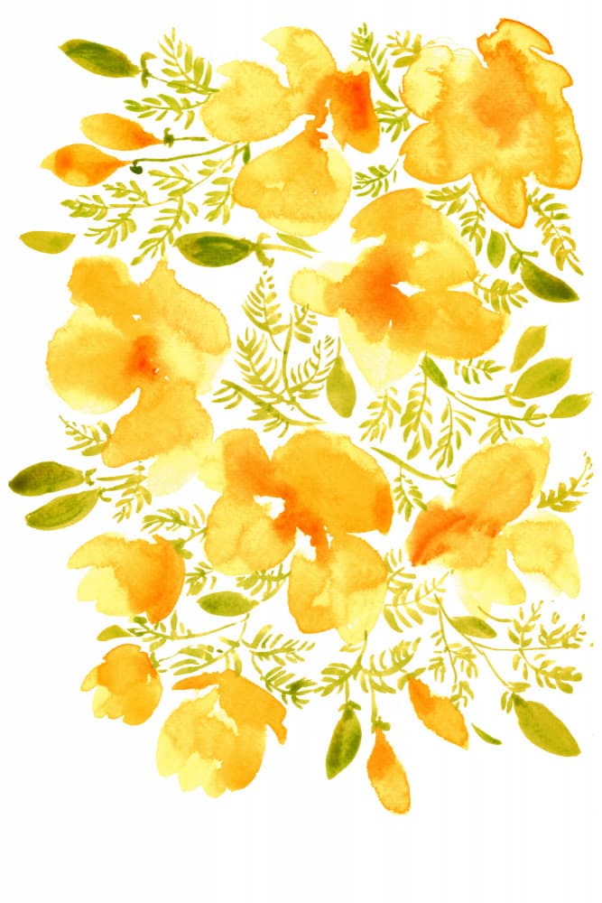 Sunny Watercolor Garden by Rosana Laiz Blursbyai — canvas wall art