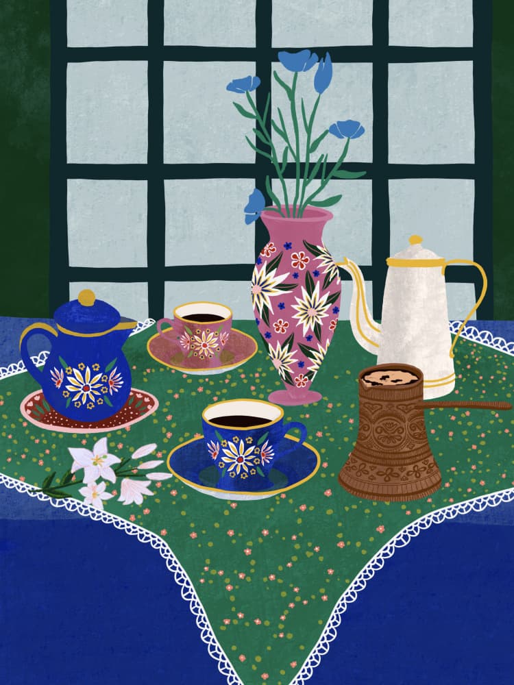 Cozy Coffee Morning by Ceyda Alasar — canvas wall art