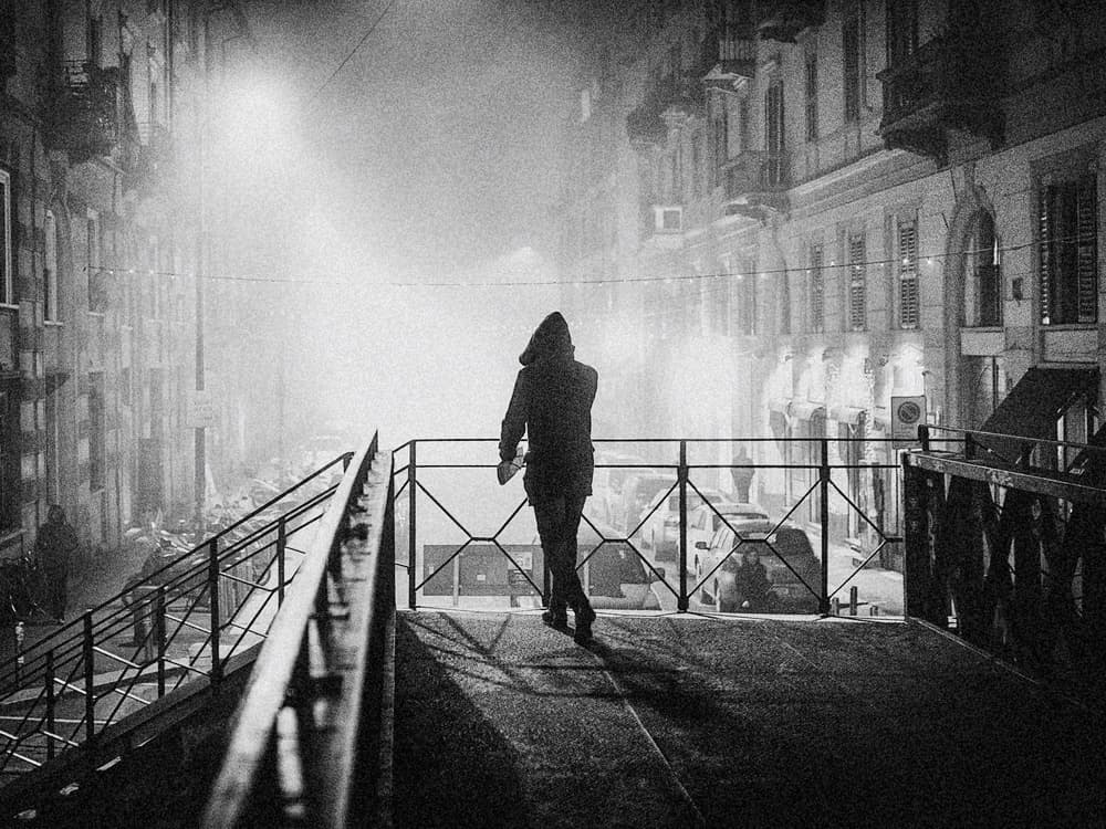 Foggy City Night by Pristine Clothes — canvas wall art
