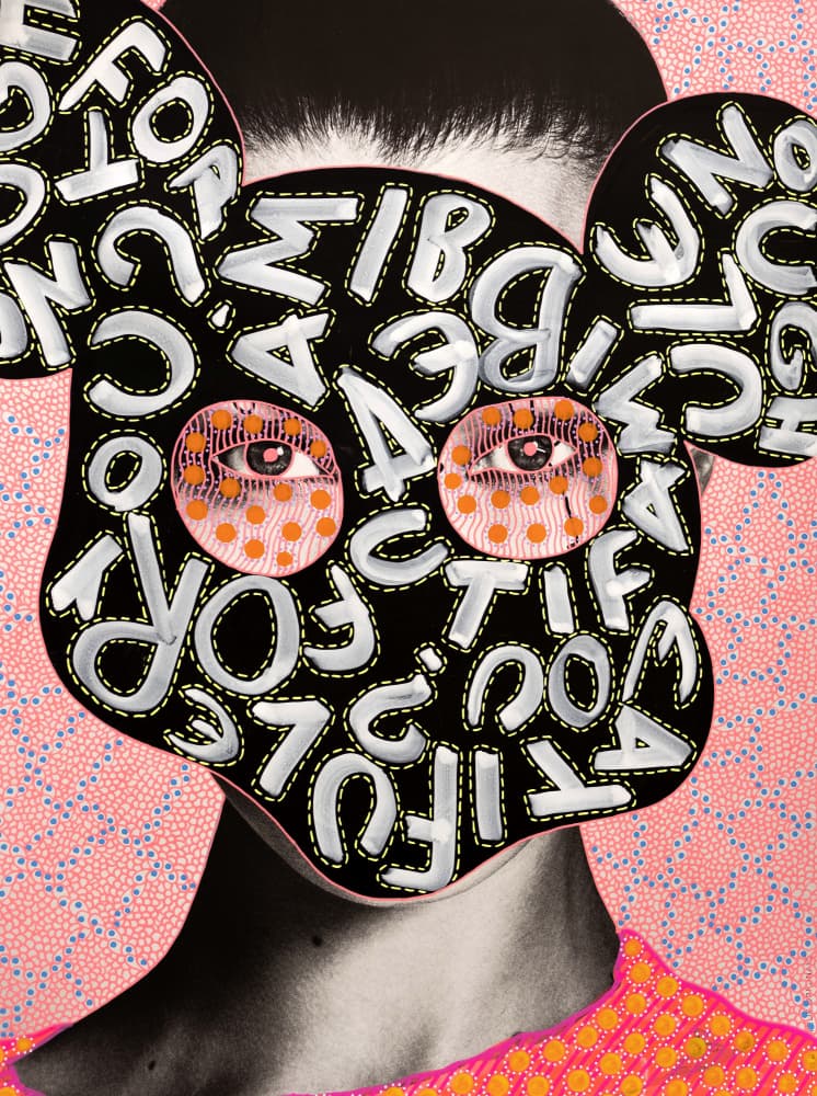 Vibrant Letter Mask Portrait