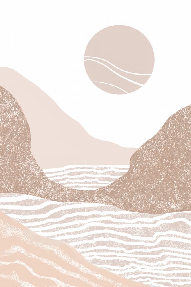 Boho Mountain Sun by Melloi Art Prints — canvas wall art
