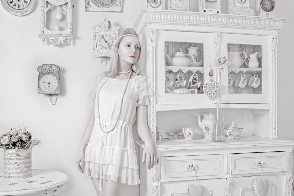 Elegant Woman White Room by Stefan Amer — canvas wall art
