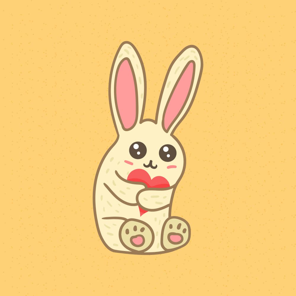 Cute Bunny Heart by Marika Barsrsind — canvas wall art