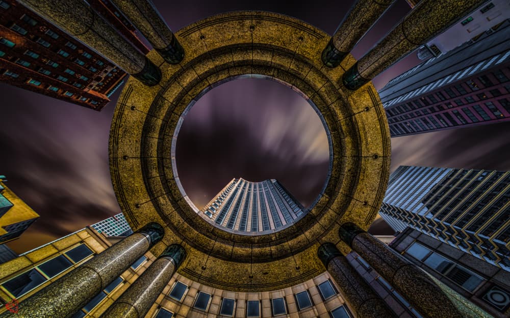 Skyward City Ring by Emil abu milad — canvas wall art