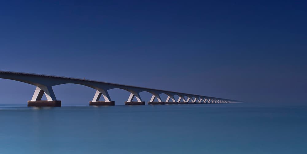 Endless Blue Bridge by Stefan Schilbe — canvas wall art
