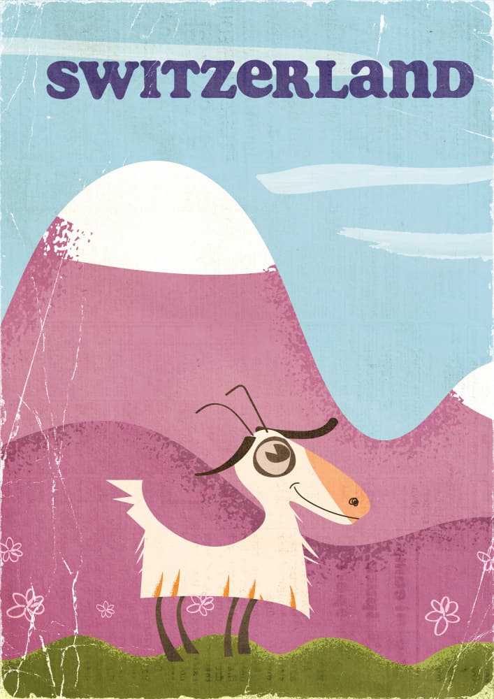 Cute Swiss Mountain Goat by Nicholas — canvas wall art