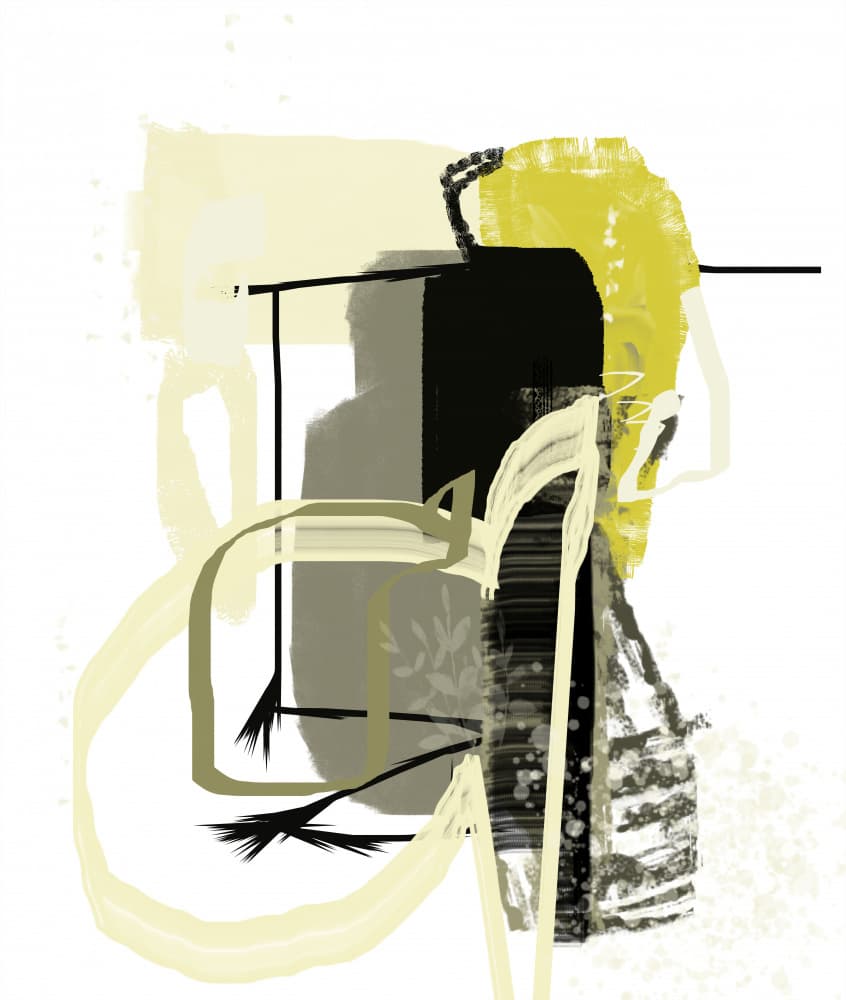 Modern Yellow Abstract by Pelin Atilla — canvas wall art