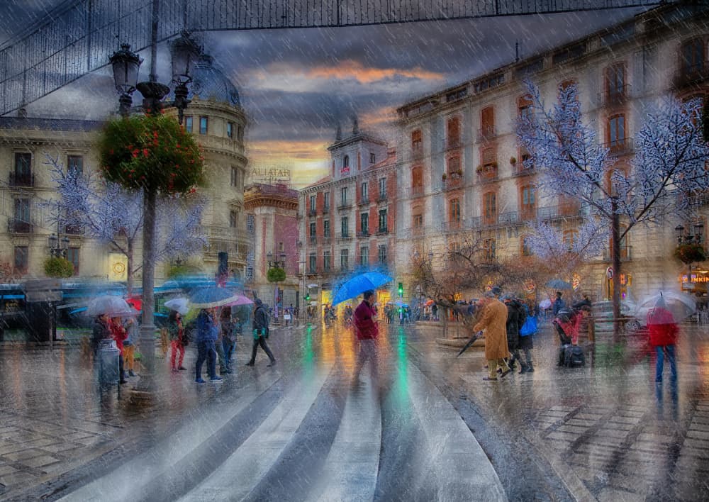 Rainy City Evening by C.S. Tjandra — canvas wall art