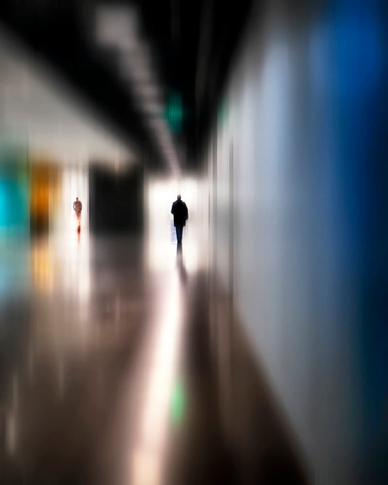 Blurred Figures Walking by Leah Guo — canvas wall art