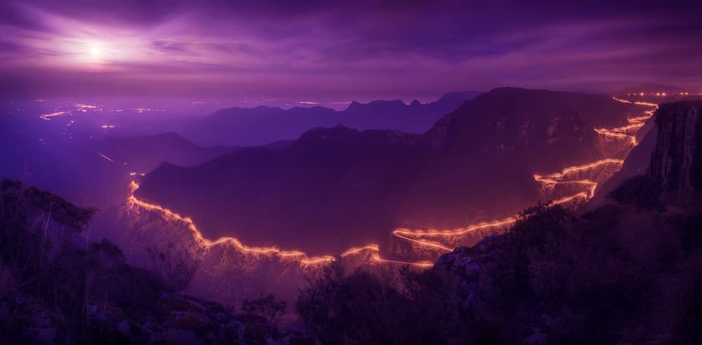 Glowing Mountain Path by Raphael Sombrio — canvas wall art