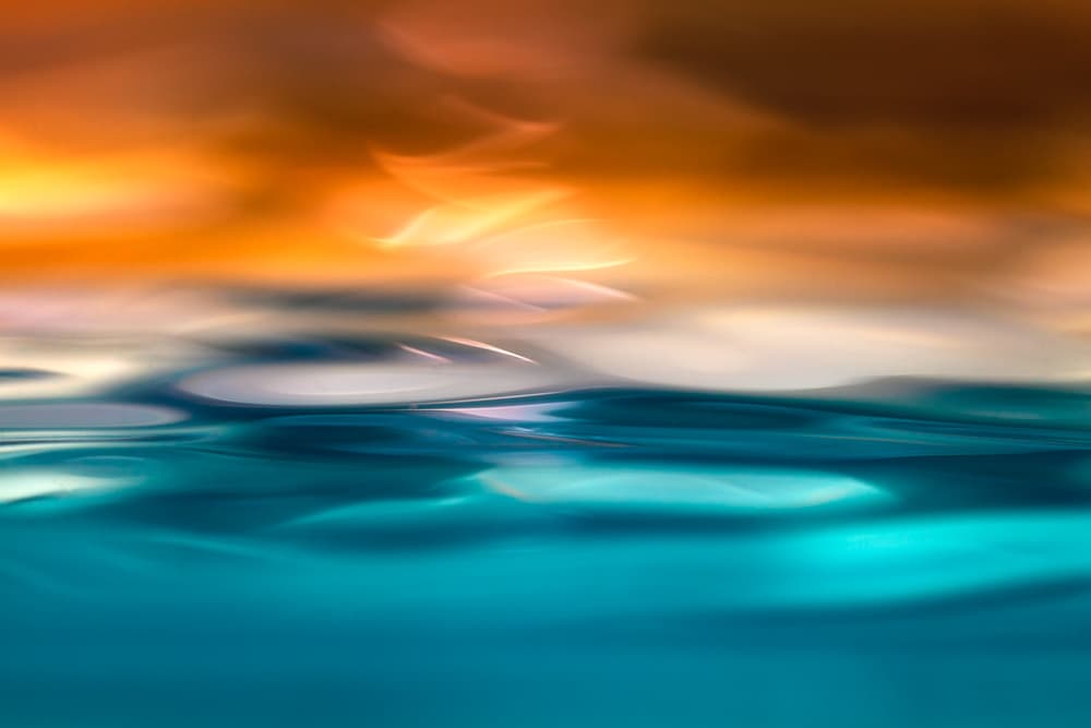 Orange Blue Water Glow by Nilesh J. Bhange — canvas wall art
