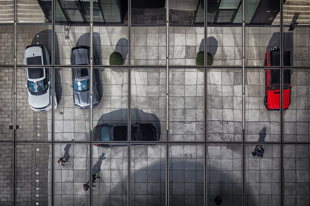 City Grid Reflections by Peter Pfeiffer — canvas wall art
