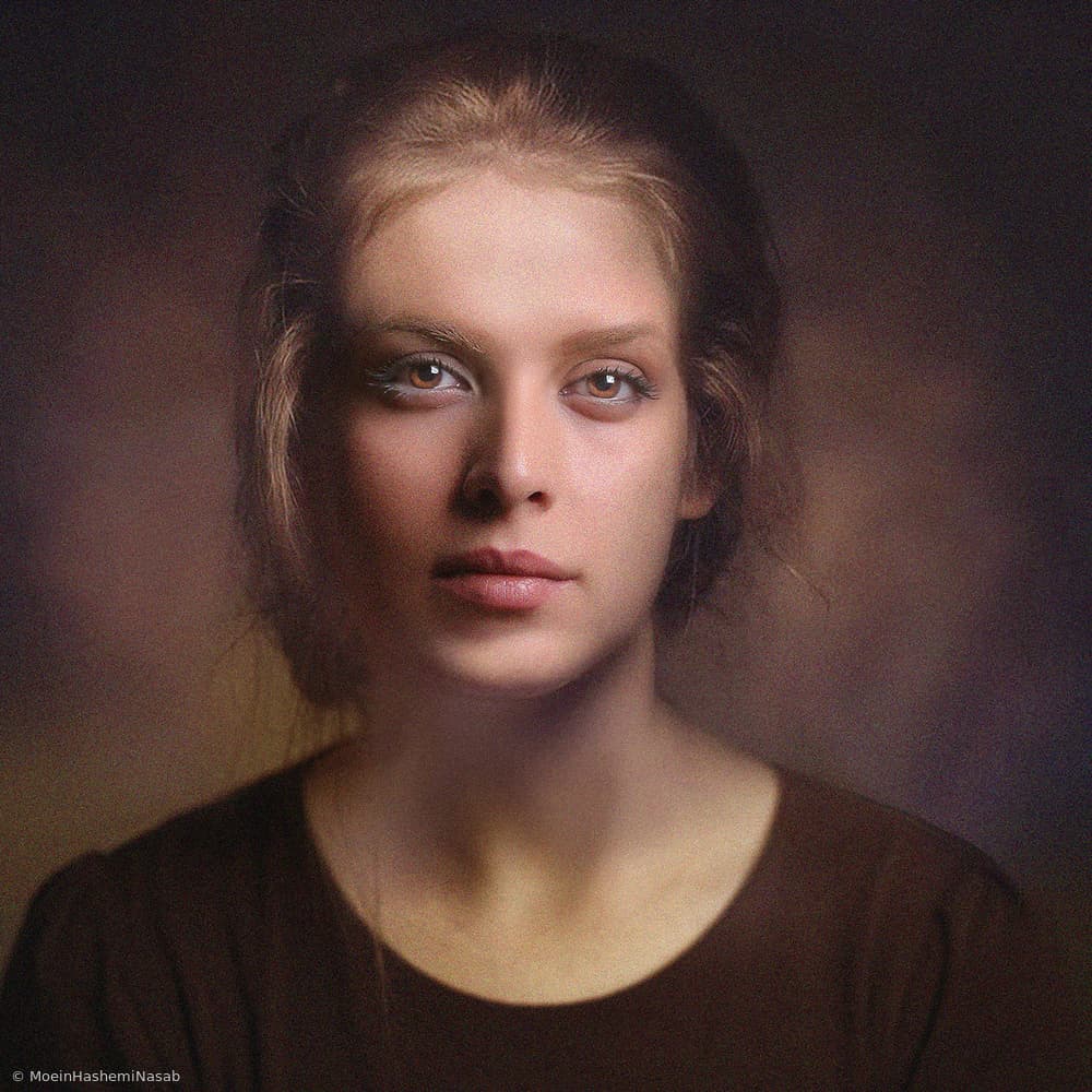 Intense Female Gaze by Moein Hasheminasab — canvas wall art