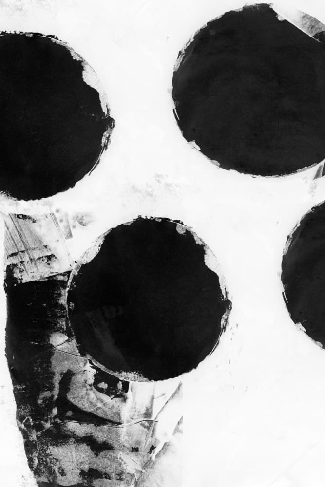 Abstract Black Circles by cartissi — canvas wall art