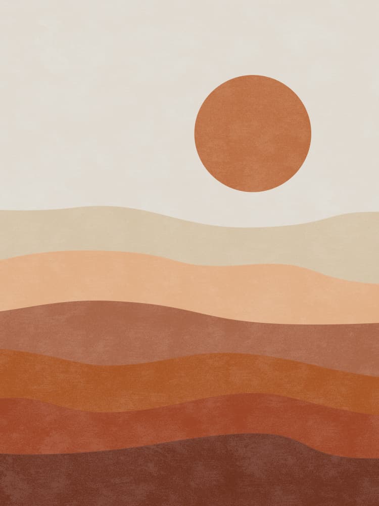 Minimalist Desert Sun by Karen Menzenbach — canvas wall art