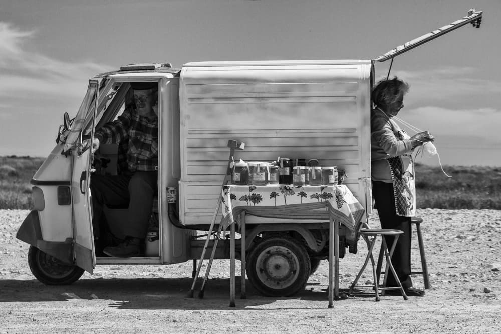 Roadside Market Couple by Luis Sarmento — canvas wall art