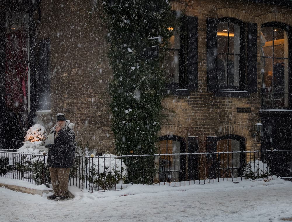 Winter City Comfort by Richard Adams — canvas wall art