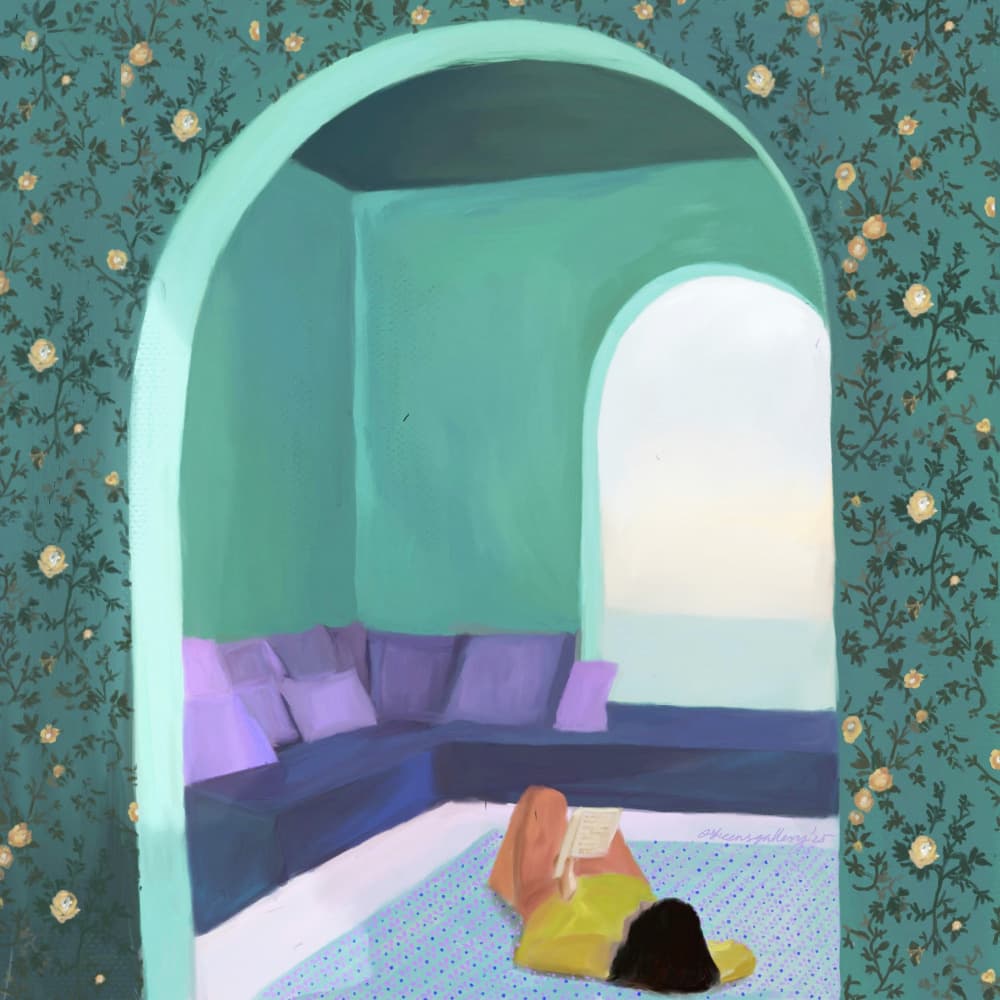 Cozy Reading Nook by Osheensgallery — canvas wall art