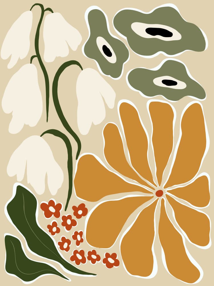 Organic Flower Forms by Miho Art Studio — canvas wall art
