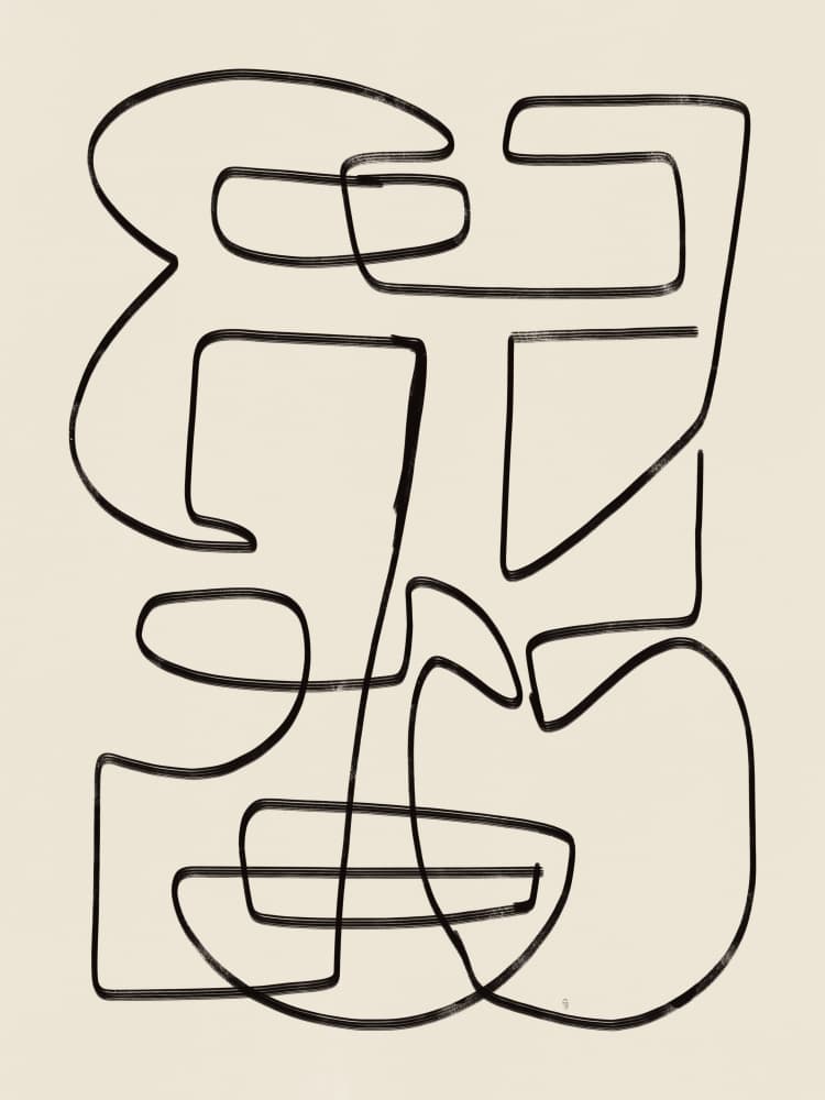 Abstract Organic Lines by Little Dean — canvas wall art