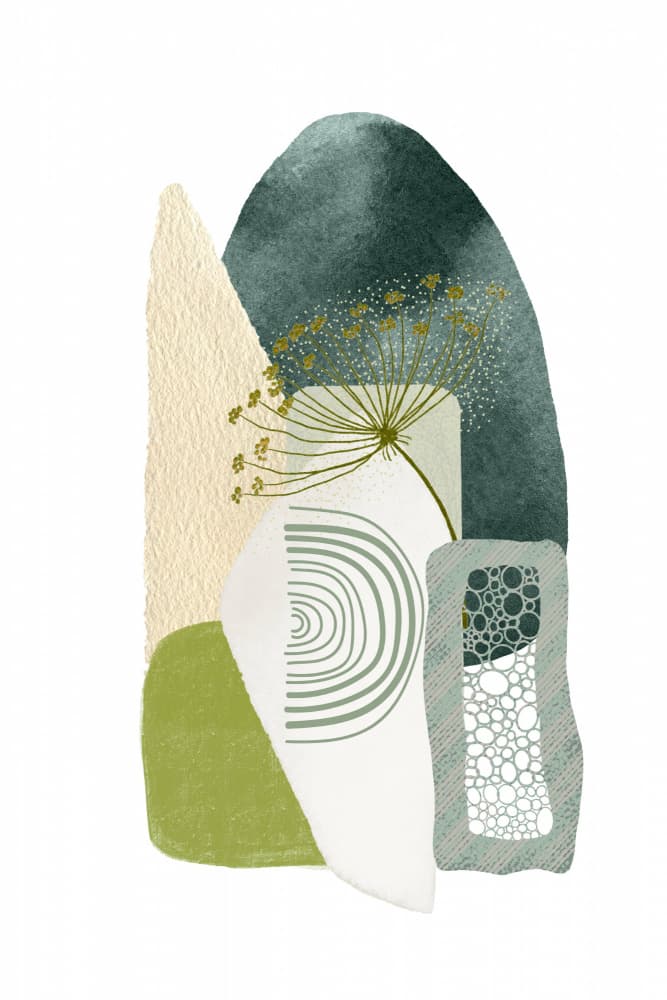 Abstract Botanical Shapes by Sally Ann Moss — canvas wall art
