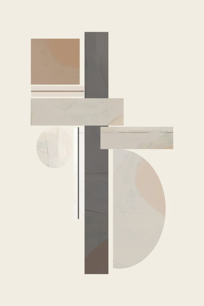 Neutral Geometric Forms by cartissi — canvas wall art