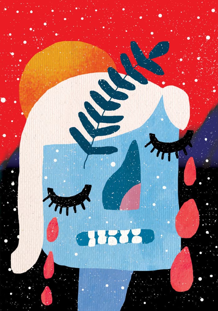 Melancholy Blue Face by Aylin Demir — canvas wall art