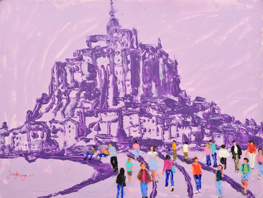 Purple Mont Saint-Michel Walk by Jukyong Park — canvas wall art