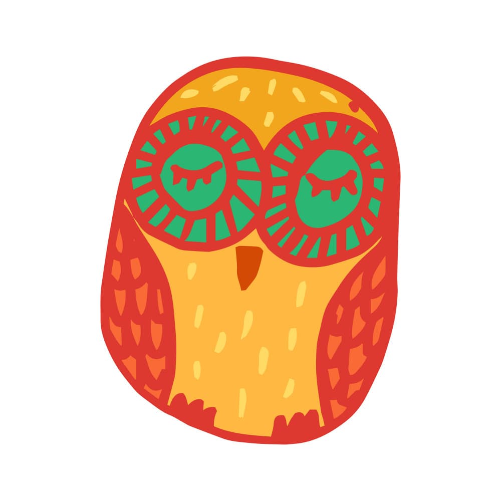 Cute Sleeping Owl by Marika Barsrsind — canvas wall art
