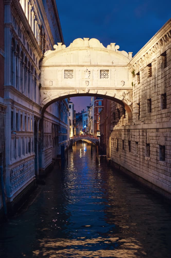 Venice Bridge Of Sighs Night by Alla Simacheva — canvas wall art