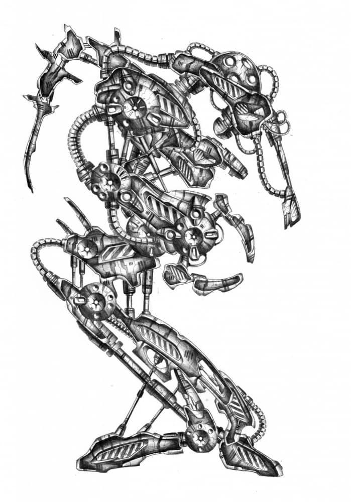 Intricate Sci-Fi Cyborg by Kulik — canvas wall art