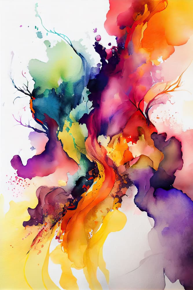 Vibrant Abstract Watercolor by Mauro — canvas wall art