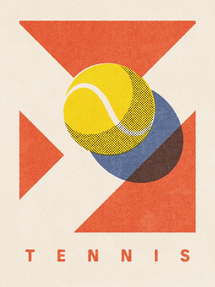 Retro Tennis Ball by Daniel Coulmann — canvas wall art
