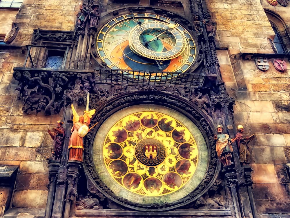 Prague Astronomical Clock by Justyna Jaszke — canvas wall art