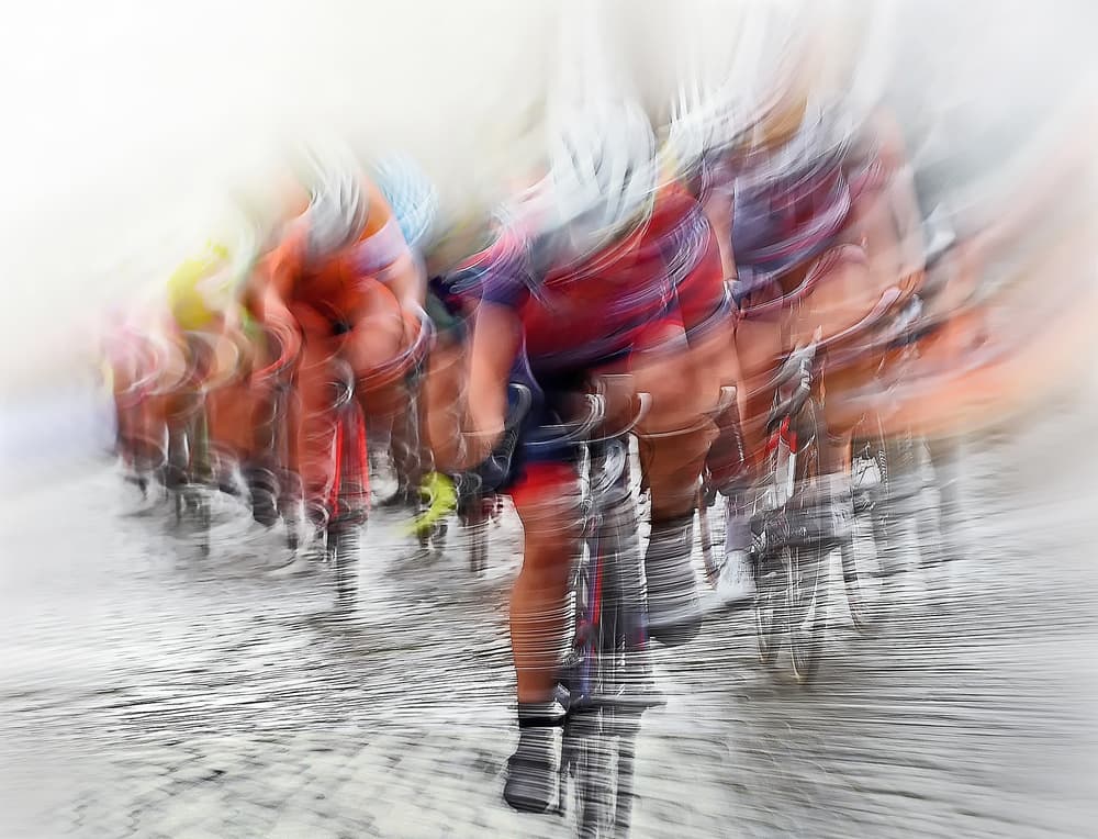 Blurred Cycling Race by Lou Urlings — canvas wall art