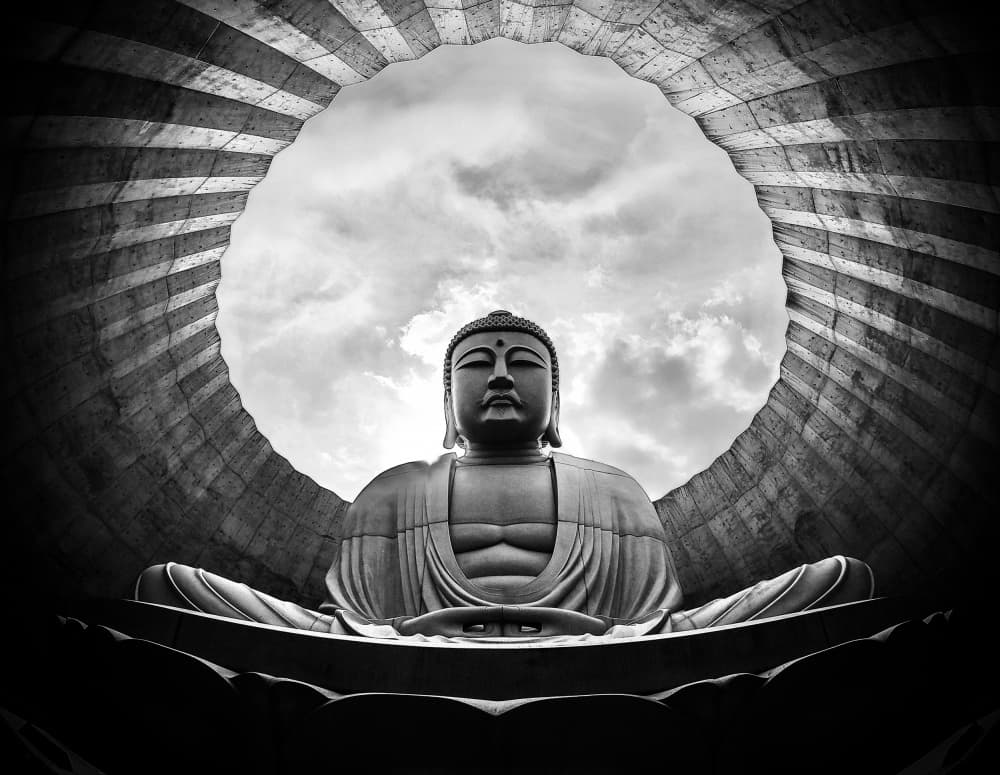 Meditating Buddha Sky by KIMIO KOBAYASHI — canvas wall art