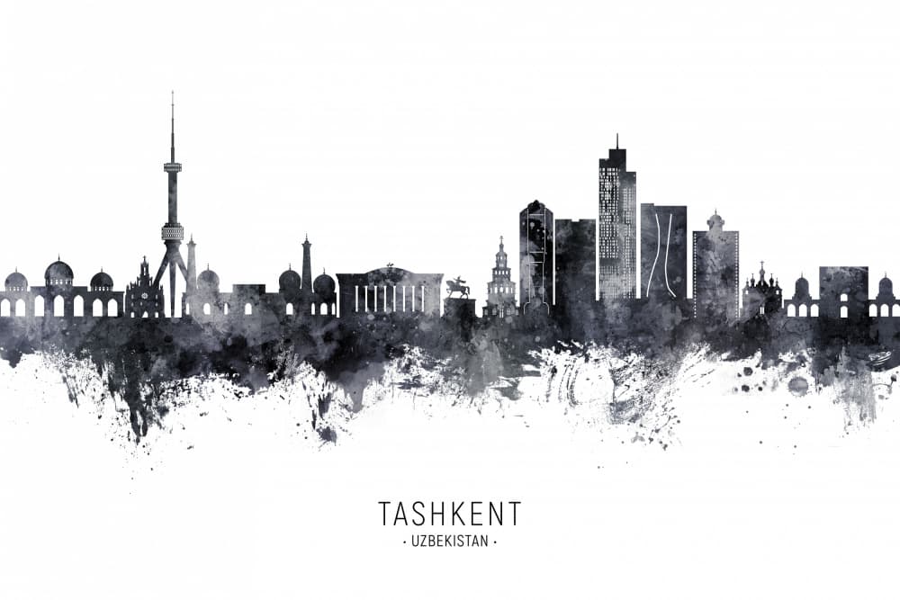 Tashkent City Skyline by Michael Tompsett — canvas wall art