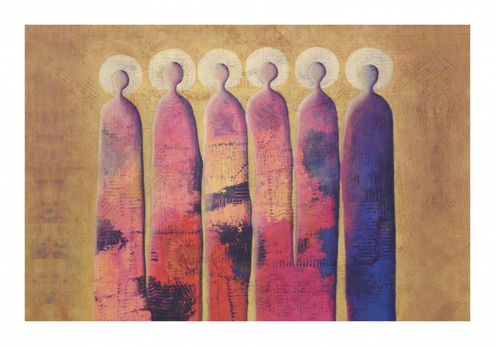 Six Serene Figures by Carolina Gårdheim — canvas wall art