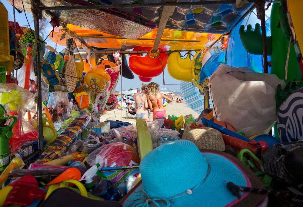 Vibrant Beach Market by Lorenzo Grifantini — canvas wall art
