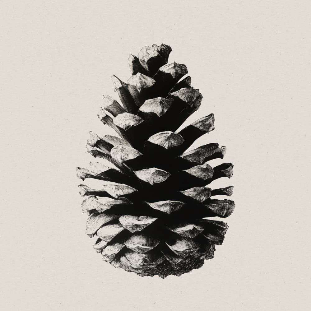 Pinecone Silhouette by Treechild — canvas wall art