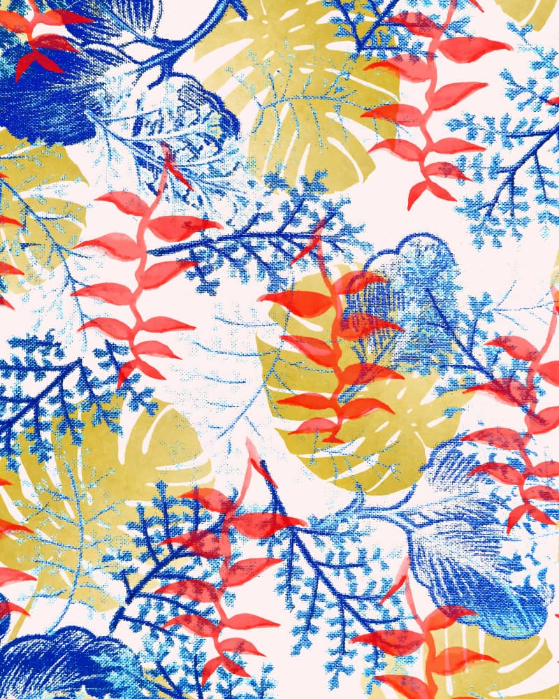Vibrant Tropical Foliage by Uma Gokhale — canvas wall art