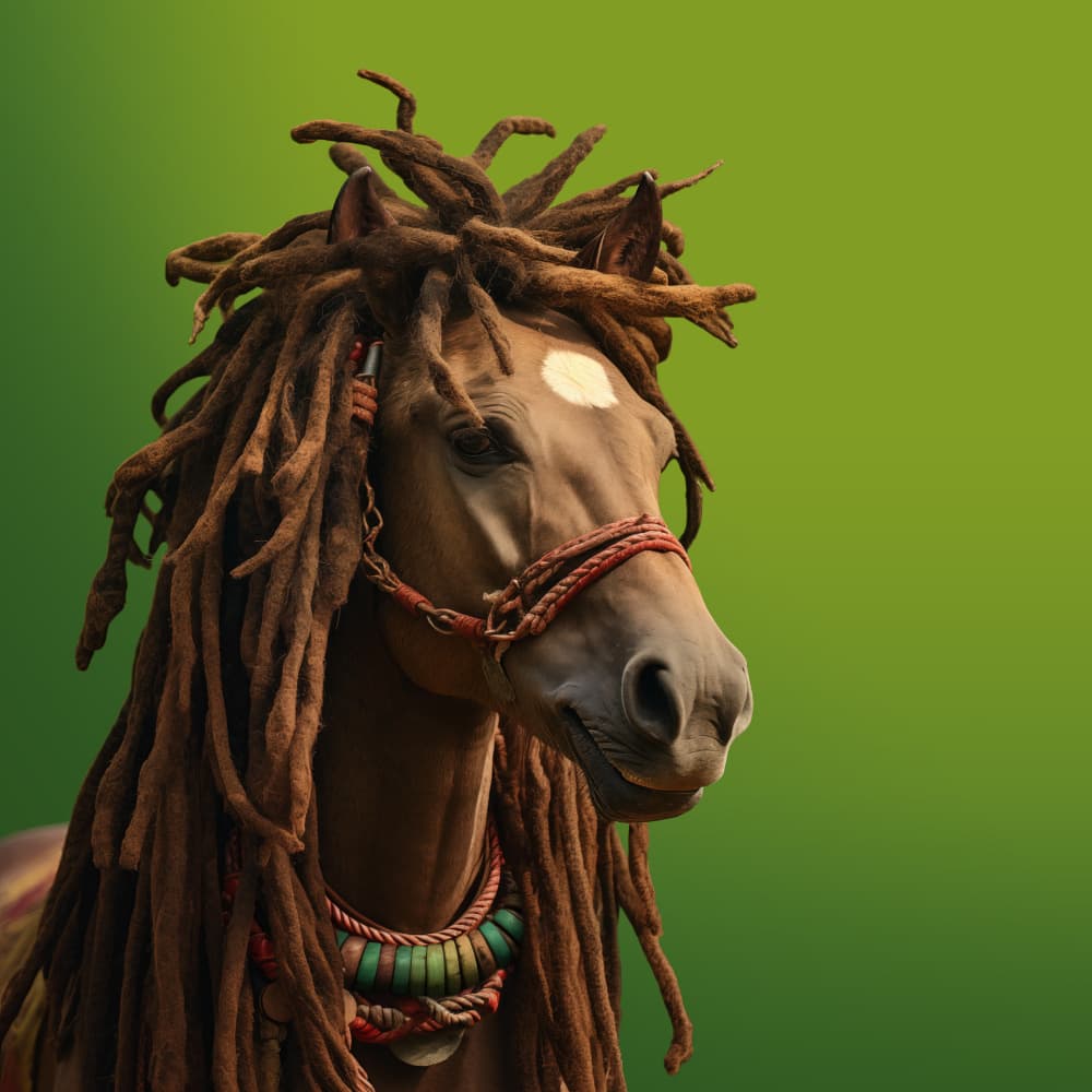 Regal Dreadlock Horse by Artem Pozdniakov — canvas wall art