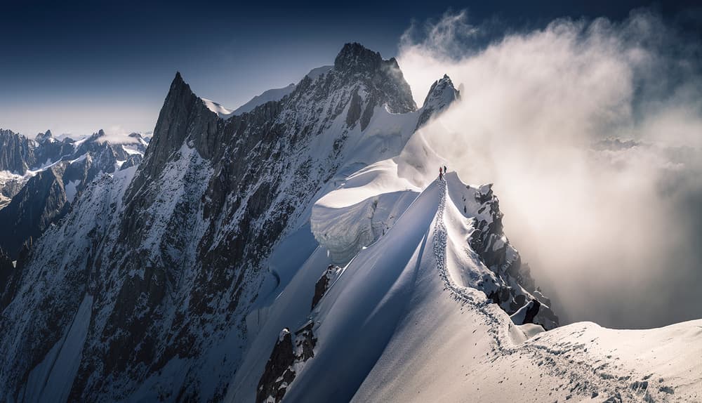 Alpine Ridge Ascent by Karol Nienartowicz — canvas wall art
