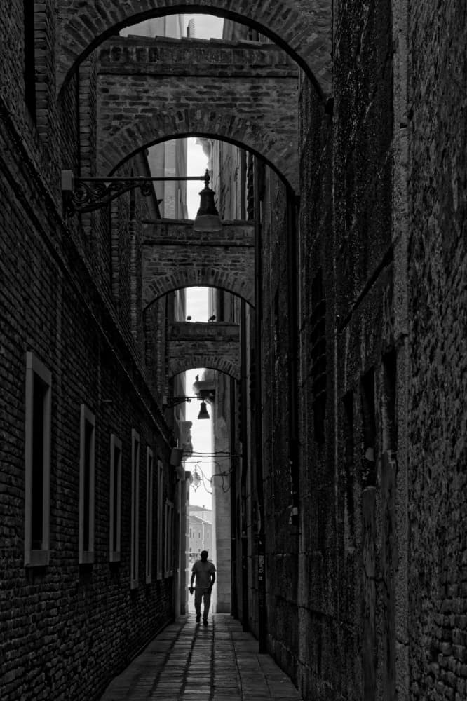 Lone Walker Alley Arches by Barbara Szenderffy — canvas wall art