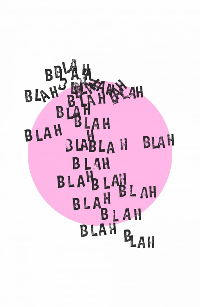 Blah Blah Pink Circle by Marja van den Hurk — canvas wall art