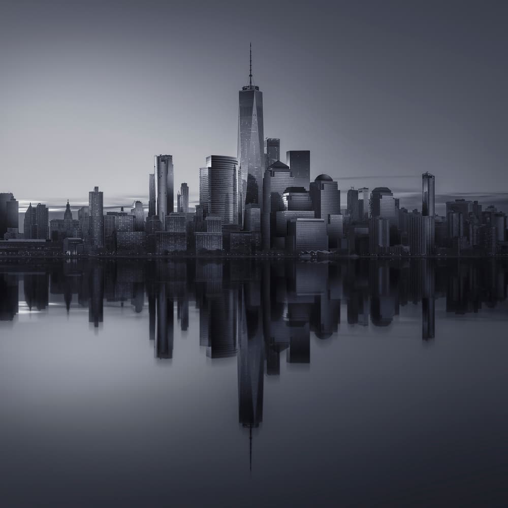 Manhattan Skyline Reflection by Jorge Ruiz Dueso — canvas wall art