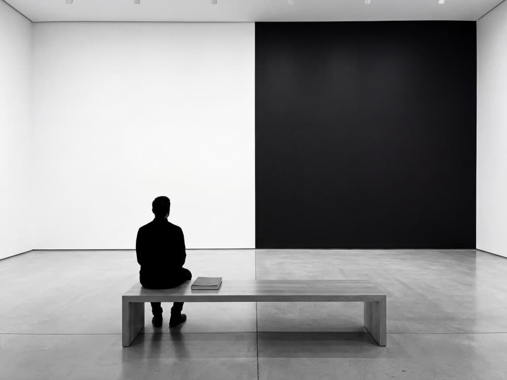 Man in Art Gallery by Andreas Magnusson — canvas wall art